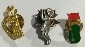 Vintage Golf Lapel Pins Lot Of 3 Hole In One Angel w/ Club Rhinestone Golf Bag - Picture 1 of 9