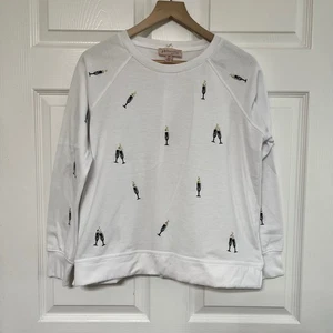 Philosophy Republic Champagne Glass Sweatshirt Women's Small/Petite Embroidered - Picture 1 of 7