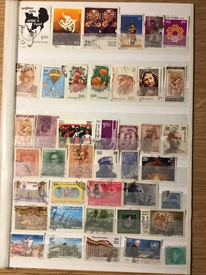LOT UNIQUE Exceptionnel + de 240 Oblitérés Timbres INDE 🇮🇳 25 Neufs  - Photo 1/4