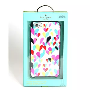 Kate Spade iPhone 6 Plus & iPhone 6s Plus Hybird Case - Confetti Rainbow Hearts - Picture 1 of 2