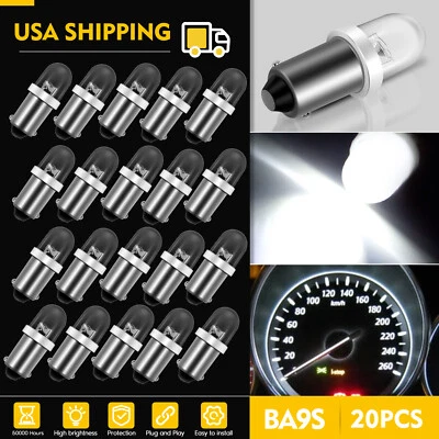 Lámpara LED de xenón bayoneta BA9S 20 un. cuadro de instrumentos calibre tablero bombilla blanca Foto 1 de 4