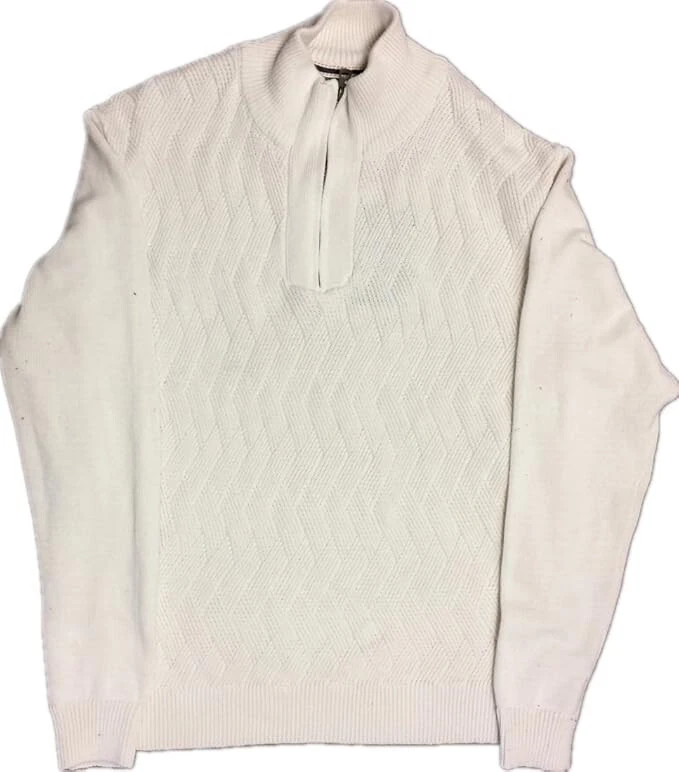 Weatherproof Men’s ¼ Zip Sweater | Winter White | Size-M. - Image 1 of 1