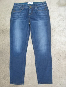 Paige Kylie Crop Skinny Ankle Jeans Women Size 26 Blue Distressed+Stretch L26 - Picture 1 of 9
