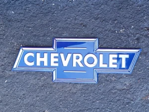 Chevrolet Chevy Emblem Logo Bow Tie Metal Tin Sign Garage, Fair Preowned Condit. - Picture 1 of 13