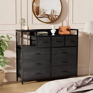 9 Drawer Dresser for Bedroom TV Stand Fabric Chests of Drawers Organizer Modern - Picture 1 of 15