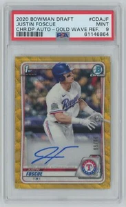 Bowman Draft Justin Foscue 2020 automático/50 PSA 9 #CDAJF refractor Gold Wave - Imagen 1 de 2