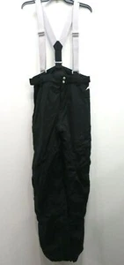 Lands End Womens Black Adjustable Strap Straight Leg 2 Snap Casual Overalls 10 - Picture 1 of 10