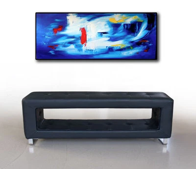 Estrecho Korridor Banco de Cuero Muy Estable Auténtico Sólo 30cm Profundo - Imagen 1 de 4