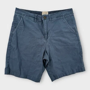 Jachs Chino Shorts Mens 32 Blue Stretch Twill Flat Front Cotton Walking Casual - Picture 1 of 8