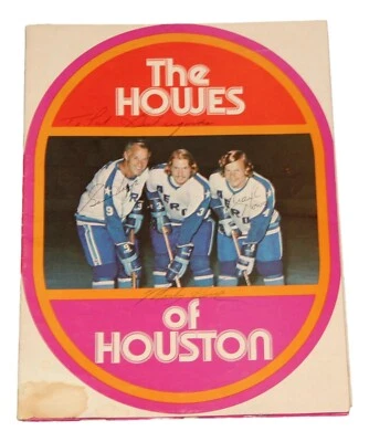 Gordie Mark Marty Howe Houston Aeros Autographed Poster PSA/DNA - Image 1 of 4