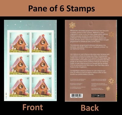 Canadá 3468 Casas de vacaciones de pan de jengibre casa para pájaros panel 6 B MNH 2024 Foto 1 de 3