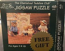 Cherished Teddies 1996 Jigsaw Puzzle and 5th Anniversary Pin