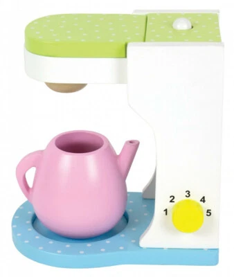 JABADABADO Kaffeemaschine Holz Zubehör Kinderküche Spielküche Haushaltsgerät Kaffeekanne