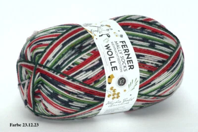 Ferner Mally Socks Weihnachtsedition 2023, 150g, mit Merino, verschiedene Farben