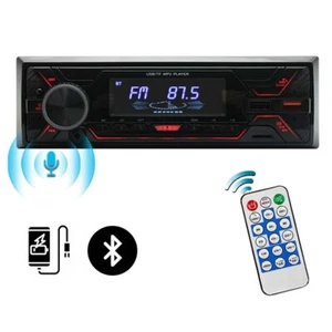Single 1 DIN Car Stereo Radio Bluetooth Hands-free MP3 Player FM TF USB AUX 12V - Picture 1 of 10