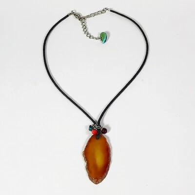 Agate Necklace 2" Pendant on 18" Cord - Image 1 of 4
