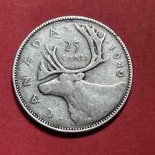 1949 Canadian Silver Quarter-25 Cent