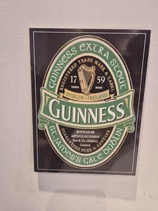 Insegna metallo da parete retrò vintage targa latta pub capannone bar uomo grotta Guinness - Foto 1 di 1