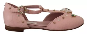 DOLCE & GABBANA Kinderschuhe rosa verziert Ballerina flach EU26/US9,5 620usd - Bild 1 von 11