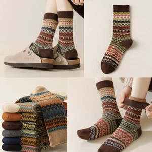 Womens Thick Socks Ladies Knitting Mid Tube Hosiery Thermal Fashion Socks - Bild 1 von 23