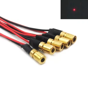 5pcs 650nm 10mW Red Focusable Mini Dot Laser Diode Module 3V Brass LED 6x10mm - Picture 1 of 4
