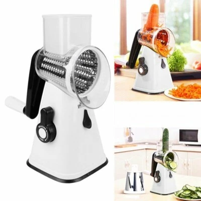 Reibemühle Käsereibe Salatschneider Slicer Reibe Gemüsehobel mit 3 Trommeln DE. - Bild 1 von 4