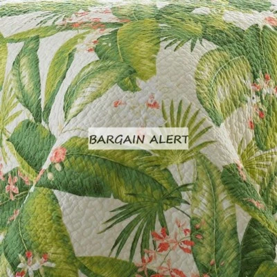 Tommy Bahama Aregada 3 piezas King Edredón Shams Palmeras Tropical Playa Océano Floral Foto 1 de 3