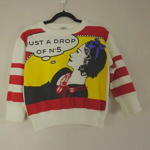 Chanel Sweatshirt Womens 40 8 US Just a Drop of No 5 Vintage 2001 Rare Pop Art - Picture 1 of 13