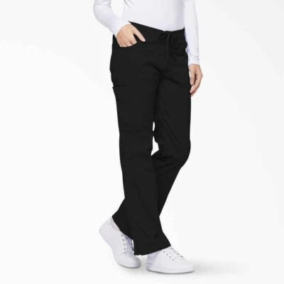 Dickies EDS Signature 86206 Womens Mid Rise Drawstring Cargo Medical Scrub Pants - Image 1 of 4