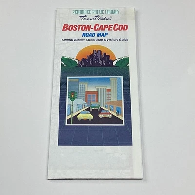 TravelVision Boston-Cape Cod Road Map Folded US Travel Guide - Imagen 1 de 2