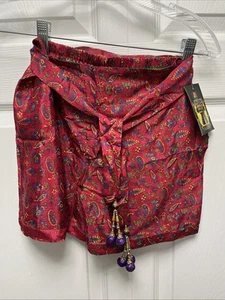 Junglee Billee Shorts Blumenmuster Taille zum Binden Perlen Akzente Boho Free Größe S/M - Bild 1 von 7