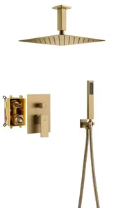 CASAINC 2-Funktion Komplett Duschsystem mit Grobeinventil Gold - Bild 1 von 16
