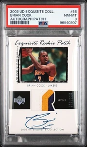2003 UD Exquisite Collection #58 Brian Cook PATCH AUTO RPA /225 PSA 8 NM-MT - Picture 1 of 2
