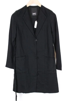 DENHAM Deck WOMENS Coat XS Black Linen Belted Light - Image 1 of 4