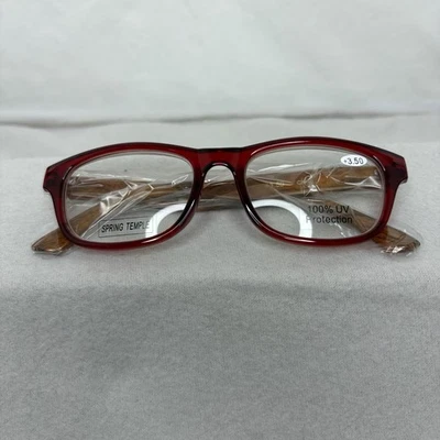 Joy Mangano Transition Readers +3.50 Spring Temple 100% UV Protection Red - Image 1 of 4