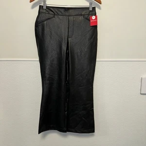 Pantalones Spanx Mujer M Negro Imitación Cuero Acampanado Pierna Tirar Forrado Elastizado Modelado - Imagen 1 de 18