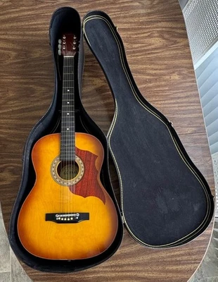 Винтажная ГЛОБАЛЬНАЯ Акустическая Гитара 3/4 Размер Parlor - Сделано в Корее - Sunburst - Clea - Изображение 1 из 4
