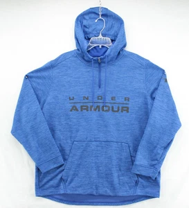 Under Armour Hoodie Men's XXL Blue ColdGear 1/4 Zip Pullover Fleece Outdoors - Picture 1 of 8