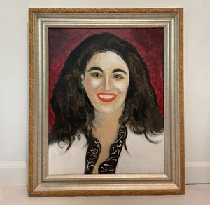 Ölgemälde auf Leinwand Portrait einer Frau gerahmt 24”x20” - Bild 1 von 2