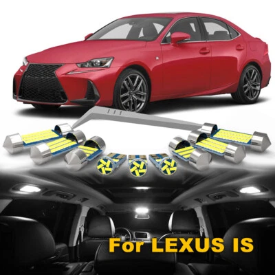 White LED Interior Light Bulbs Package Kit For LEXUS IS300 IS250 IS350 IS200t Foto 1 de 4