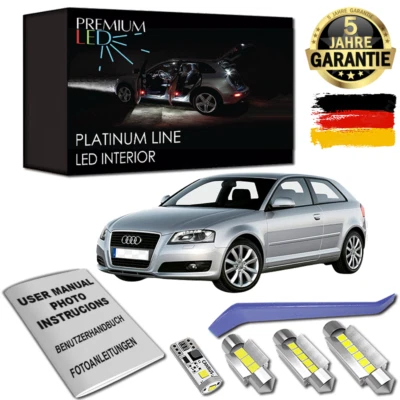 Audi A3 8P 8P1 8PA LED Innenraumbeleuchtung 10 SMD Premium Set Weiß Canbus