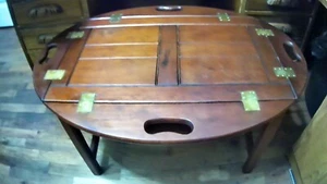 Antique Bombay Company Butler Fold Up Tray with Handles with Stand - Picture 1 of 6