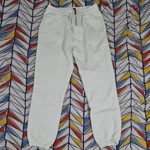 cole buxton heavy weight warm up track bottoms sweatpants Size medium off white - Picture 1 of 16