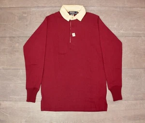 Vintage Herren 1980er neu aus altem Lagerbestand Polo Ralph Lauren burgunderrot Rugby Shirt Gr. M/L 80s The Rogue - Bild 1 von 4