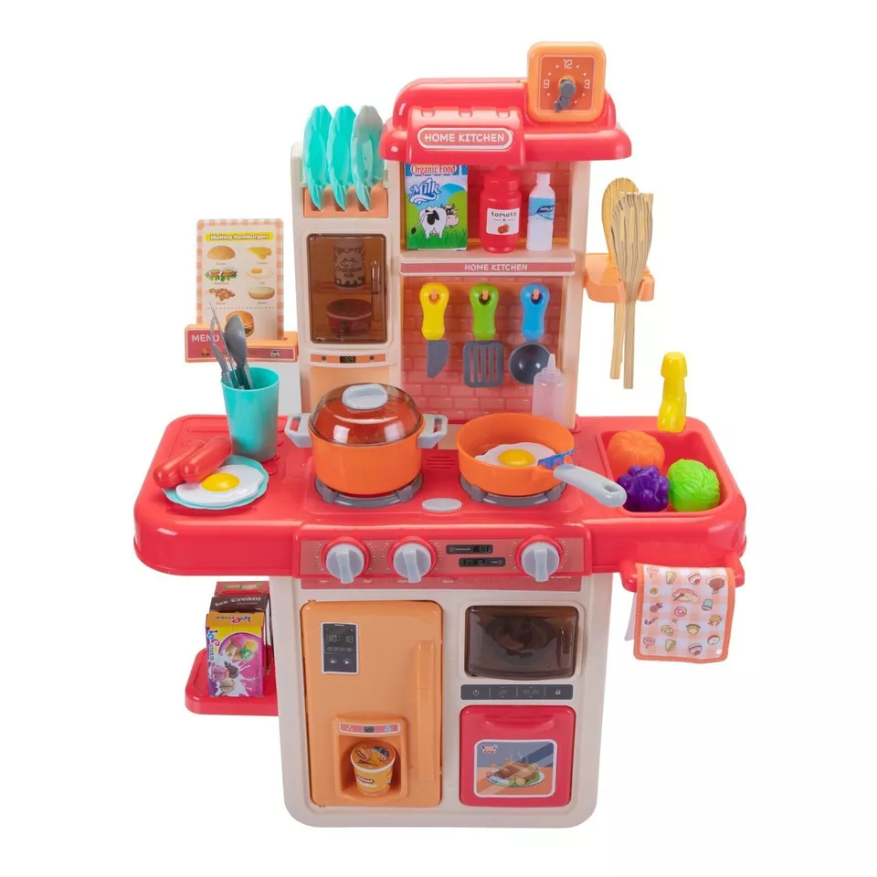 Tobbi Kids Pretend Kitchen 42 Accessories Play Set - Pink