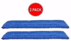 Paquete de 2 almohadillas de fregona húmeda premium de microfibra de 18" pulgadas para fregonador de microfibra comercial - Imagen 1 de 2