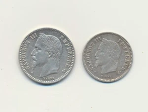 FRANKREICH 50 und 20 Cent. 1867 BB Napoleon III. - Bild 1 von 2