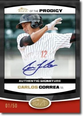 Autógrafo Carlos Correa 2012 Rize Rookie NEGRO Auto PRODIGY RC #/50 Foto 1 de 2