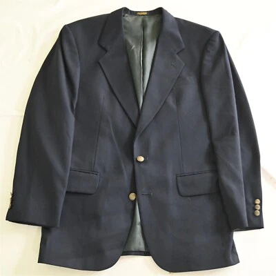 Blazer Abrigo Deportivo Chaqueta Oscar de la Renta 39R 40R Azul Marino Lana Dorado Botón Foto 1 de 4