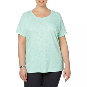 Ladies Plus Knit Shirt Green Floral Size 2X NWT - Picture 1 of 3